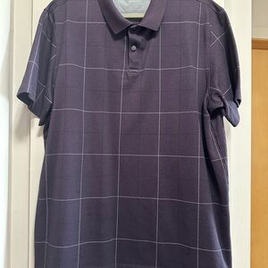 Van Heusen Dark Purple Grid Polo Shirt